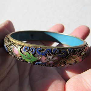 Vintage to Antique Cloisonne Enamel Bangle Bracelet